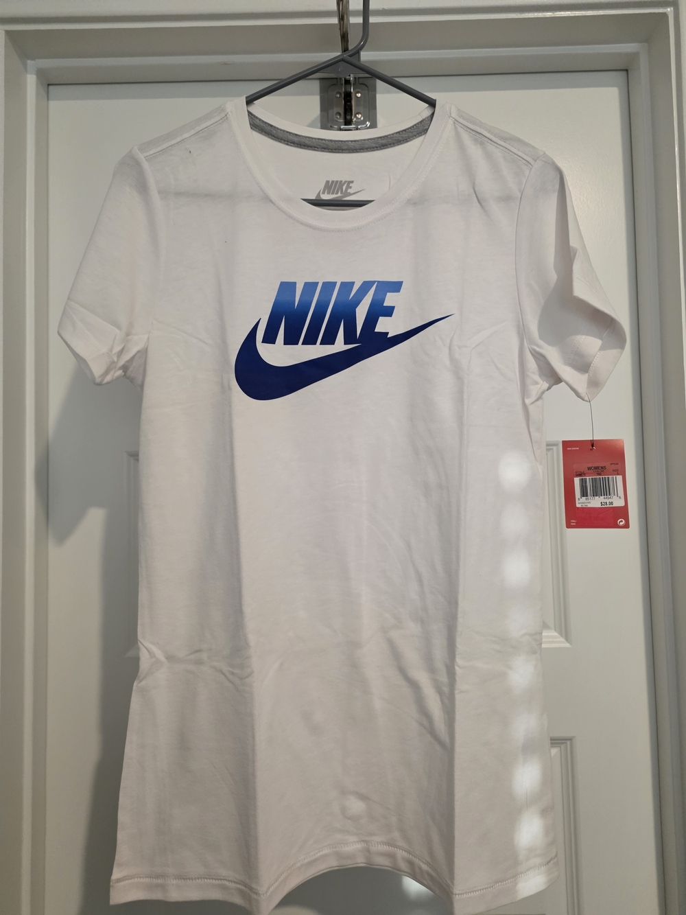 Nike White T-Shirt with Blue Logo